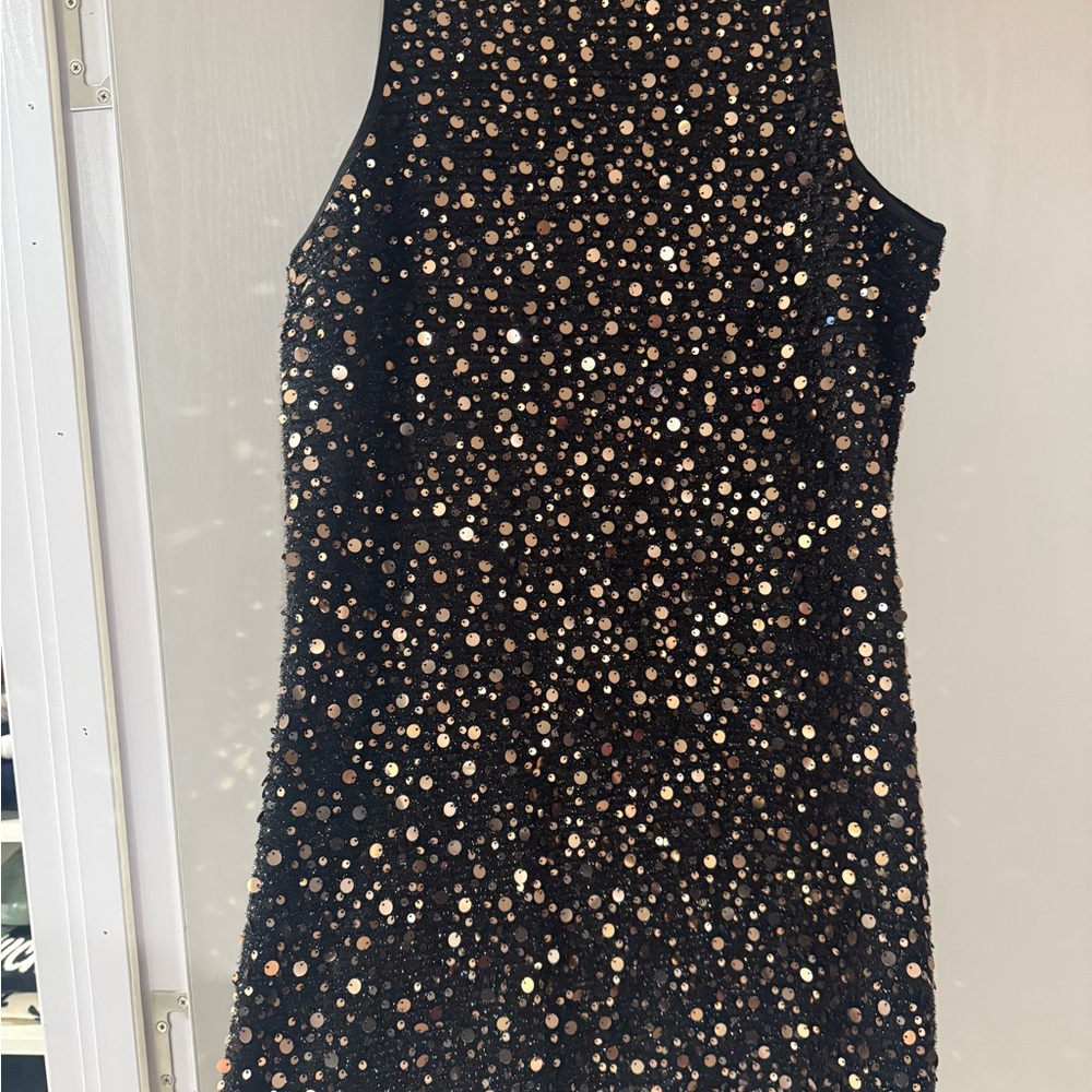 VENUS Black and Silver Sequin Mini Dress - Picture 4 of 5